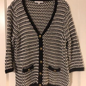 Used Cabi Black & White Cardigan